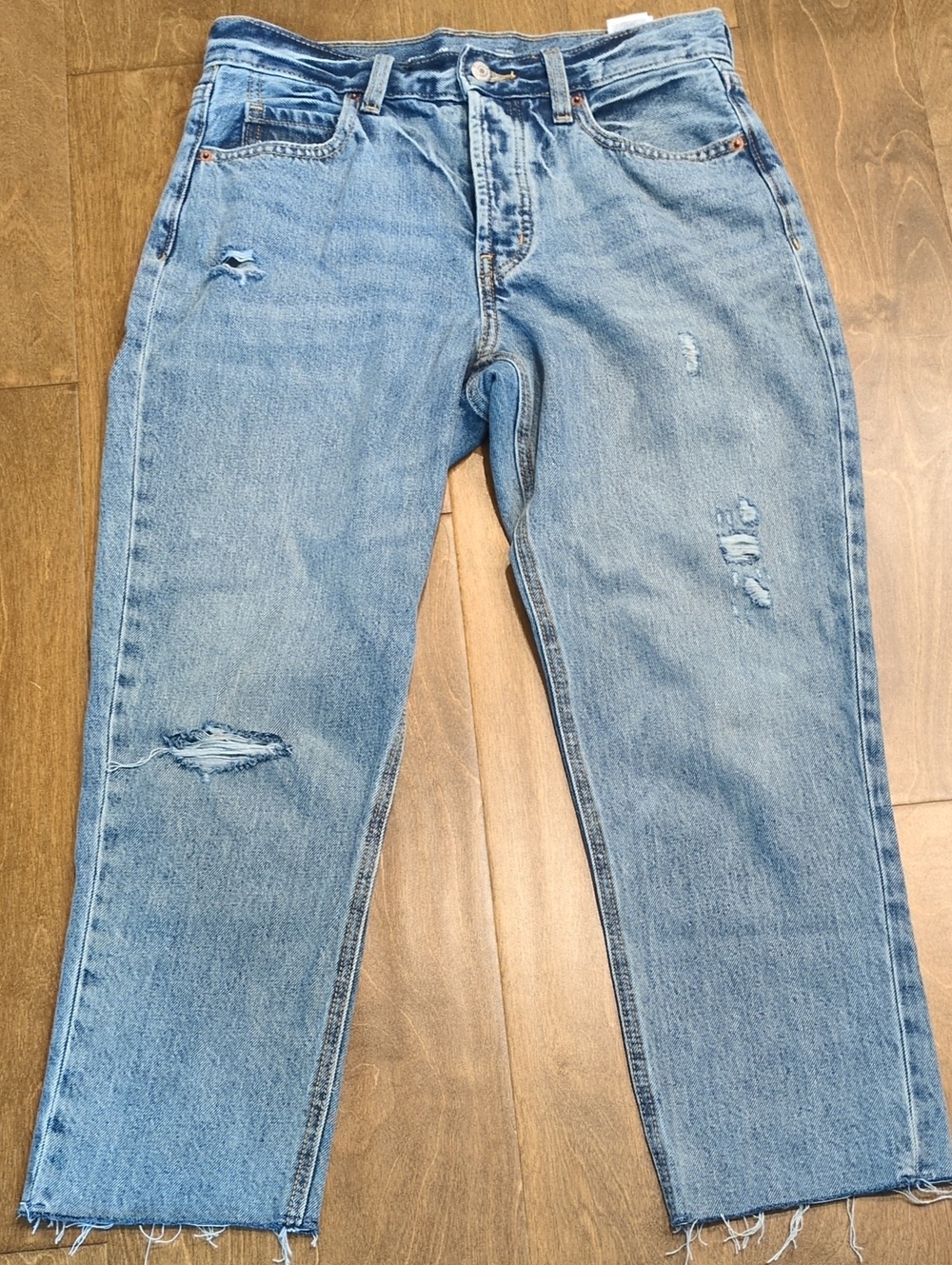 Old Navy Light Blue High Rise Slouchy Straight Secret Slim Pockets Jeans Size 4